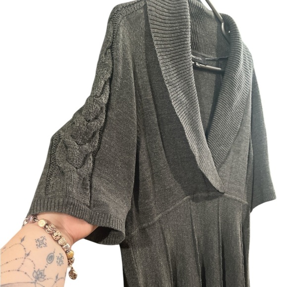 Jones New York Dark Gray Short Sleeve Dress - Size Extra Large - Picture 3 of 5
